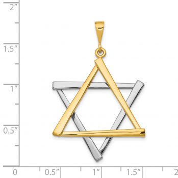 Large Star of David Pendant in 14K Two-Tone Gold 4