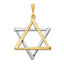 Large Star of David Pendant in 14K Two-Tone Gold