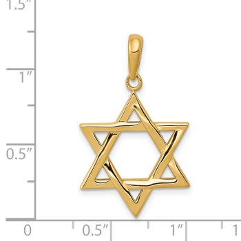 Polished Star of David Pendant in 14K Gold 3
