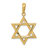 Polished Star of David Pendant in 14K Gold