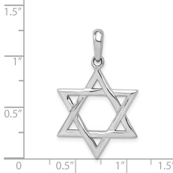 14K White Gold Polished Star of David Pendant 3