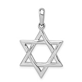 14K White Gold Polished Star of David Pendant
