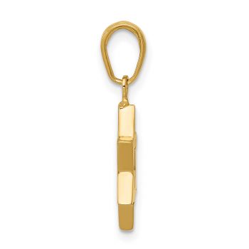 Small Polished Star of David Pendant in 14K Gold 2