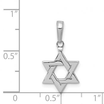 Small 14K White Gold Plain Star of David Pendant 4