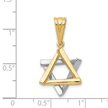 Small Star of David Pendant in 14K Two-Tone Gold 3