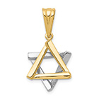 Small Star of David Pendant in 14K Two-Tone Gold