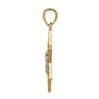 Star of David Chai Pendant in 14K Two-Tone Gold 2