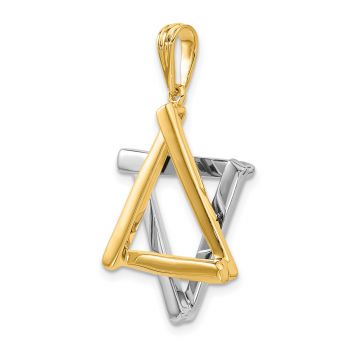 14K Two-Tone Gold Star of David Pendant 4