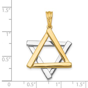 14K Two-Tone Gold Star of David Pendant 5