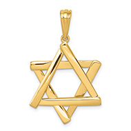 14K Yellow Gold Star of David Pendant