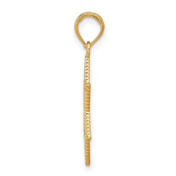 10K Gold Textured Star of David Pendant 2