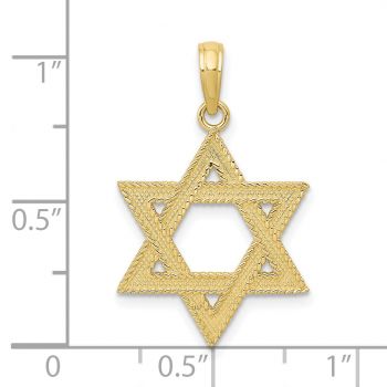 10K Gold Textured Star of David Pendant 4