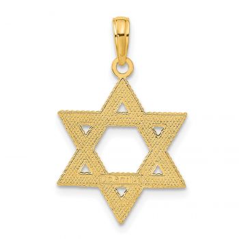 Textured Star of David Pendant in 14K Gold 3
