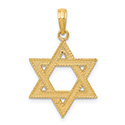 Textured Star of David Pendant in 14K Gold