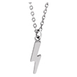 Small 14K White Gold Lightning Bolt Necklace