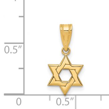 14K Gold Tiny Plain Star of David Pendant 4