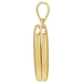 14K Gold Engravable Oval Locket Pendant 2