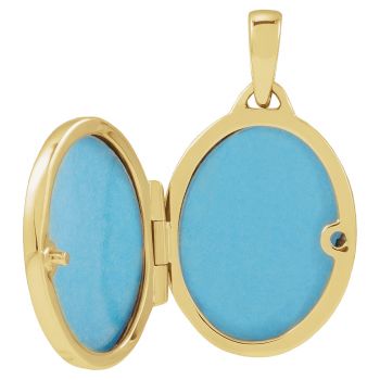 14K Gold Engravable Oval Locket Pendant 4