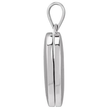 14K White Gold Personalized Engravable Oval Locket Pendant 2