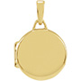 14K Gold 3/4" Personalized Engravable Round Locket Pendant