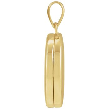 1-Inch Engravable Round Locket Pendant in 14K Gold 2