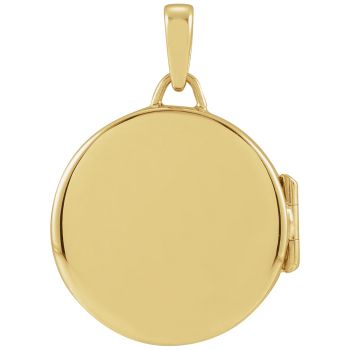 1-Inch Engravable Round Locket Pendant in 14K Gold 3