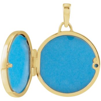 1-Inch Engravable Round Locket Pendant in 14K Gold 4