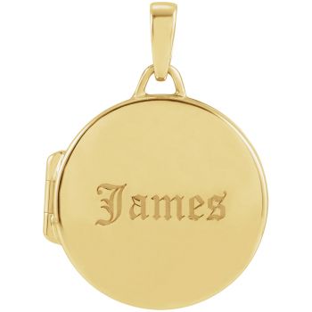 1-Inch Engravable Round Locket Pendant in 14K Gold 5