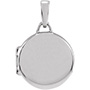 3/4 Inch Engravable Round Locket Pendant in 14K White Gold