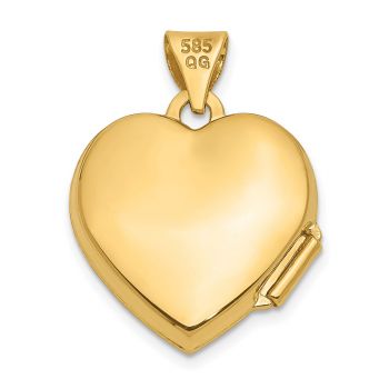 Small 14K Yellow Gold Scroll Heart Locket 3