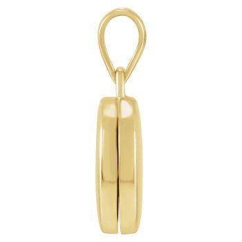 Small Engravable Round Locket Pendant in 14K Gold 2