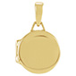 Small Engravable Round Locket Pendant in 14K Gold