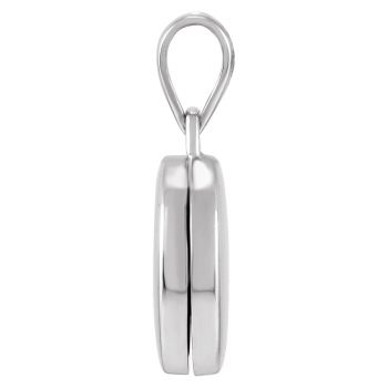 14K White Gold Small Engravable Round Locket Pendant 2