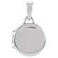 14K White Gold Small Engravable Round Locket Pendant