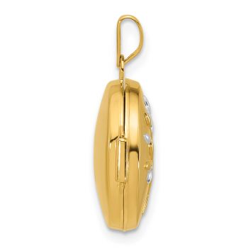 14K Gold Two-Tone Tree of Life Round Locket Pendant 2