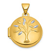 14K Gold Two-Tone Tree of Life Round Locket Pendant