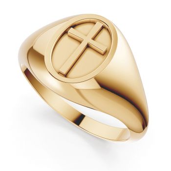 10K Gold Cross Ring for Men 2