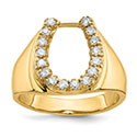 Men's 14K Gold 1/2 Carat Diamond Horseshoe Ring
