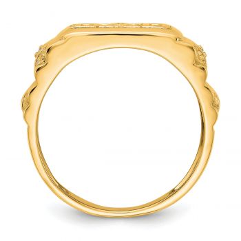 14K Gold Dad Ring for Men with Diamond Accent 3
