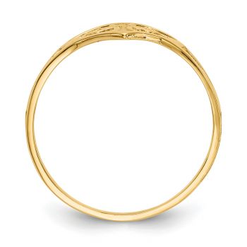 14K Gold Heart Cross Ring for Women 2