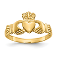 14K Gold Women's Celtic Claddagh Ring