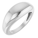 14K White Gold 8mm Dome Ring for Women