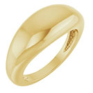 14K Gold 8mm Dome Ring for Women