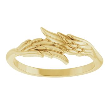 14K Gold Angel Wings Ring 3
