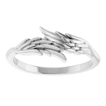 14K White Gold Angel Wings Rings 3