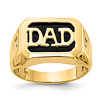 14K Gold Onyx Dad Ring with Diamond Accent