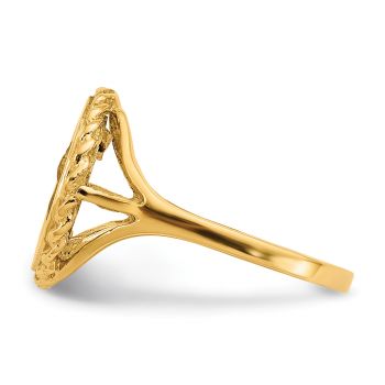 Angel Coin Ring in 14K Gold with Rope Frame 3