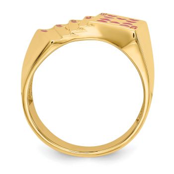 Royal Flush Men's Poker Ring in 14K Gold 2