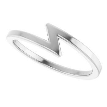 14K White Gold Lightning Bolt Ring 5