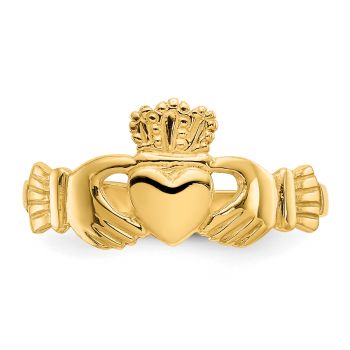 14K Gold Women's Celtic Claddagh Ring 4